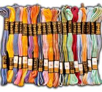 Anchor Stranded Cotton Embroidery Threads 20 Skeins Per Pack Variegated, Cross Stitch Threads, Friendship Bracelets Threads Crafts UK