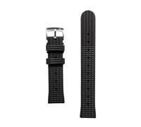 Anchor Strap Co | Anchorflex Seahunter Watch Strap | Black | 20mm FKM Rubber Dive Band | Heritage Waffle Pattern | Waterproof | Brushed Stainless Buckle | 6.25-8.25in Wrists | Spring Bar