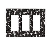 Anchor Switch Cover Decorative Triple Toggle Wall Plate For Kitchen Girls Boys Room 3 Gang Standard Size 6.57" X 4.65"