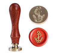 Anchor Wax Seal Stamp 25mm 1'' Vintage Sealing Stamp Wax Stamp Key of Life Symbol Ankh Wax Seal with Wooden Hilt Ankh Stamp for Envelopes Party Invitations