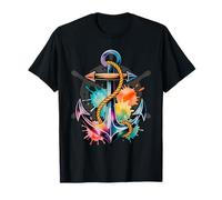 Anchor with Ship Steering Wheel Nautical Vintage Sailor T-Shirt