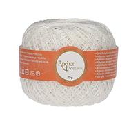 Anchor Yarn, Rayon Polyester, 00304 Metallic, White