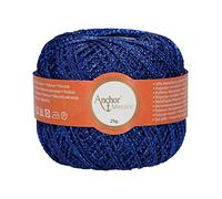 Anchor Yarn, Rayon Polyester, 00320 Metallic, Blue
