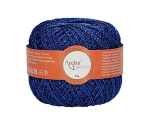 Anchor Yarn, Rayon Polyester, 00320 Metallic, Blue