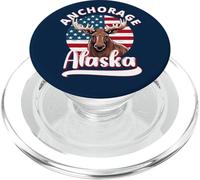 Anchorage Alaska Moose Viewing Alaskan Flag Hunting Souvenir PopSockets PopGrip for MagSafe