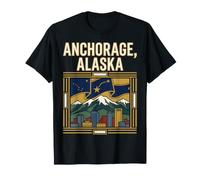 Anchorage Alaska Mountains Skyline Travel T-Shirt