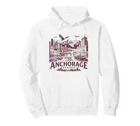 Anchorage Alaska Skyline Harbor Mountain Adventure Design Pullover Hoodie