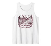Anchorage Alaska Skyline Harbor Mountain Adventure Design Tank Top
