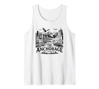 Anchorage Alaska Skyline Harbor Mountain Adventure Design Tank Top