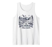 Anchorage Alaska Skyline Harbor Mountain Adventure Design Tank Top