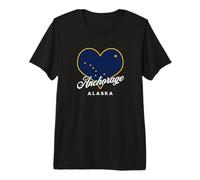 Anchorage Alaska USA State Flag Big Dipper Vacation Souvenir Premium T-Shirt