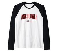 Anchorage Alaska Vintage Pride Souvenir Raglan Baseball Tee