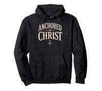 Anchored in Christ Christian Faith Anchor Design Pullover Hoodie