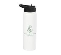 Anchored in Christ Rooted Grounded Floral Cross Faith Stainless Steel Insulated Water Bottle