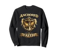 Anchored in Faith Christian Inspirational Design Sweatshirt
