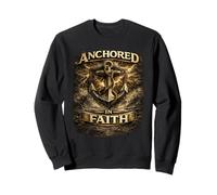 Anchored in Faith Christian Inspirational Design Sweatshirt