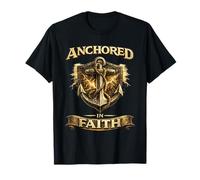 Anchored in Faith Christian Inspirational Design T-Shirt