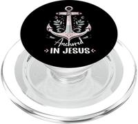 Anchored in Jesus Anchor Womens Nautical Anchor Flower PopSockets PopGrip for MagSafe