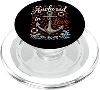 Anchored in Love Nautical Hearts Anchor PopSockets PopGrip for MagSafe
