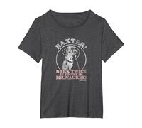 Anchorman Baxter Bark Twice Portrait T-Shirt, Women's Plus, Dark Heather Grey, 2X