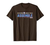 Anchorman Channel 4 New Team Assemble Blue T-Shirt, Men, Brown, XX-Large
