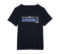 Anchorman Channel 4 New Team Assemble Blue T-Shirt, Women's Plus, Black, 2X