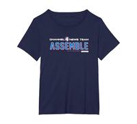 Anchorman Channel 4 New Team Assemble Blue T-Shirt, Women's Plus, Navy Blue, 2X