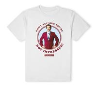 Anchorman Official Don't Act Like You're Not Impressed Unisex T-Shirt in White | Size: Large Anchorman White L