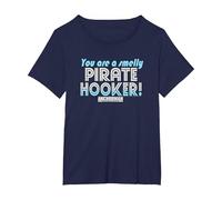 Anchorman You are A Smelly Pirate Hooker Quote T-Shirt, Women's Plus, Navy Blue, 2X