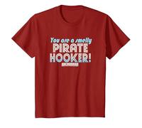 Anchorman You are A Smelly Pirate Hooker Quote T-Shirt, Youth, Cranberry Red, X-Small