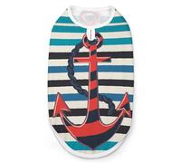 Anchors on A Blue Striped Dog Shirt Sleeveless Pet Clothes Summer T-Shirts Tank Top for Small Puppy Cat