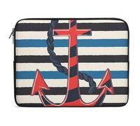 Anchors on A Blue Striped Laptop Sleeve Bag Protective Laptop Carrying Case Cover for 10/12/13/15/17 Inch