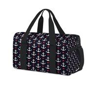 Anchors Sports Duffel Bag Anchors Hearts Weekend Overnight Bag Tote Holdall Casual Travel Gym Duffel Bags for Kids Girls Boys Women Men