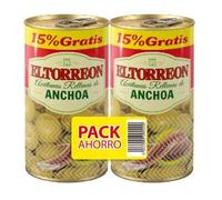 Anchovy Stuffed Spanish Olives, 150g Tin - Bulk Pack of 6 (3 x 2-Pack) Traditional Manzanilla Olives with Savoury Anchovy Filling