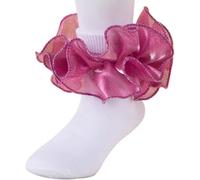 ANCHOVY Womens Big Ruffle Ankle Double Lace Turn Cuff Dress Socks,Women Cute Adult Cotton Ruffled Frilly Sock,#C907, Mixed Color 22, 5-10
