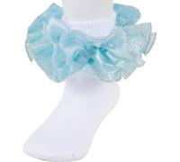 ANCHOVY Womens Big Ruffle Ankle Double Lace Turn Cuff Dress Socks,Women Cute Adult Cotton Ruffled Frilly Sock,#C907, Mixed Color 24, 5-10