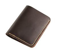 Ancicraft Wallets for Men Leather Bifold Handmade Vintage Dark Brown Stitch by Hand Gift for Him