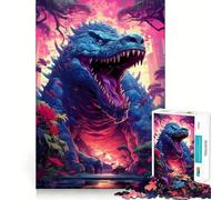 Ancient Alligator Monster Jigsaw Puzzles1000 Pieces Cognitive Boost Fun Burr Free Clean Cut Pieces Holiday Indoor Entertainment Toy (38x26cm)
