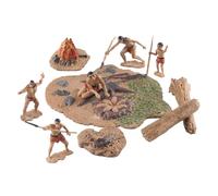 Ancient Animal Model, Primitive Men Figures, 257.8g Prehistoric Scene with, Resin Life Diorama, Dinosaur Display with Realistic Detail, Educational Toys for Party, Preschool, and Learning