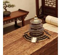Ancient Architecture Figurines Brass Temple Miniatures Chinese Ancient Buildings Pavilions Fairy Garden Model Home Office Fish Tank Decoration