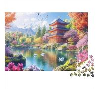 Ancient Architecture Jigsaw Puzzles Puzzles for Adults Kids. 1000 Piece Forest Lakes Impossible Challenge Toy Educational Game Home Decoration for Adults& Kids Age 14 Years Up 1000pcs (75x50cm)