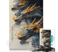 Ancient Asian Dragon 1000 Piece Jigsaw Brain Skill Game High Precision Die Cut Fascinating Hobby for Idle Moments (50x75cm)