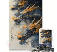 Ancient Asian Dragon Jigsaw 1000 Pieces for Teenagers Mind Power Quiet Enjoyment Uniform Edges Holiday Treat (38x52cm)