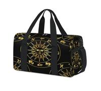 Ancient Astrology Sun Face Sport Duffel Bags for Kids Girls Boys Women Men Sun Overnight Weekender Travel Bag Tote Carry Gym Casual Duffel Bags