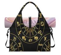 Ancient Astrology Sun Face Sports Duffle Bag with Shoe Compartment Sun Weekend Overnight Bags Tote Cabin Luggage Bag for Gym Yoga Travel