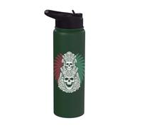 Ancient Aztec King Calavera Mayas Mask Mexico Skull Azteca Stainless Steel Insulated Water Bottle