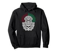 Ancient Aztec King Mexican Skull Calavera Azteca Mask Azteca Pullover Hoodie
