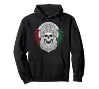 Ancient Aztec King Mexican Skull Calavera Azteca Mask Azteca Pullover Hoodie
