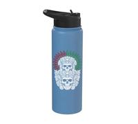 Ancient Aztec King Mexican Skull Calavera Azteca Mask Azteca Stainless Steel Insulated Water Bottle