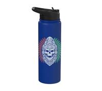 Ancient Aztec King Mexican Skull Calavera Azteca Mask Azteca Stainless Steel Insulated Water Bottle